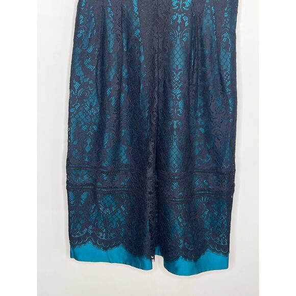 Draper James by Net-A-Porter Lace Mini Dress Teal/Black Women's Size 6 NWT - Picture 4 of 12